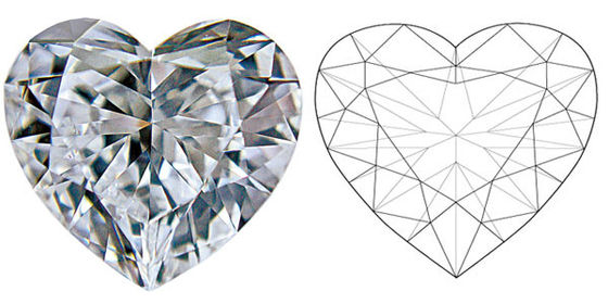 ZKZ Diamonds Fancy CVD Lab الماس المزروع 1.3-2ct شكل قلب