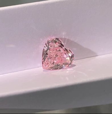 مصنوع من قبل الإنسان في المختبر نمت باللون الوردي الماسات الشكل القلبي 1.8ct-2.5ct VS-VVS