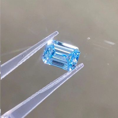 ZKZ Diamonds 10 Mohs Blue Emerald Cut المختبر النمو الماس CVD 1-1.6ct