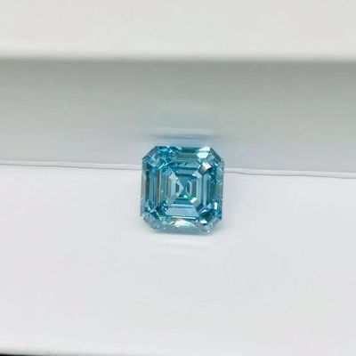 Asscher Cut Blue Synthetic Diamond Lab هندسيا الماس 1-2 قيراط