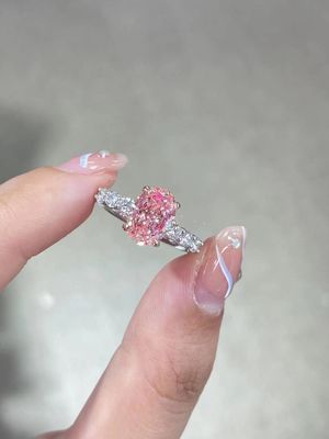 2.5ct فانسي الزهري مختبر خلق خاتم خطوبة الماس 18K الذهب الأبيض خاتم العروس