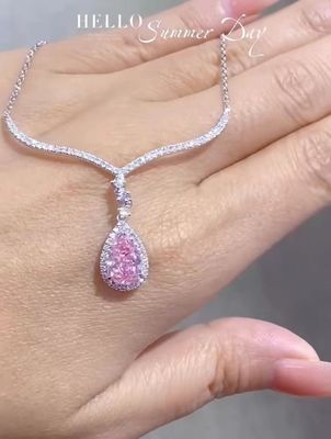 1.97ct الماس المختبر النضج القلادة بير قطع الوردي لون مخصص