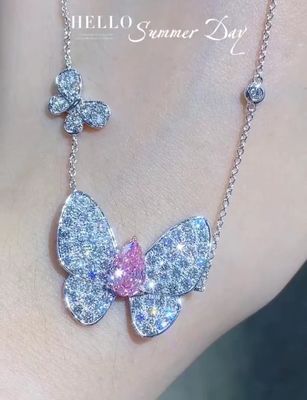 عقدة الماس المختبر المخصصة عقدة بير قطع فراشة شكل 1.67ct