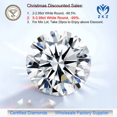 CVD DEF VS VVS Round Brilliant Cut 3ct + Lab Grown Diamonds شهادة IGI المورد المصنع بالجملة