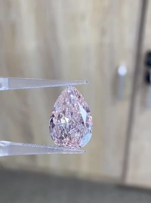 4CT قطع الكمثرى المختبر النمو الماس الوردي للمجوهرات الزخارف العقود الخواتم القلادة