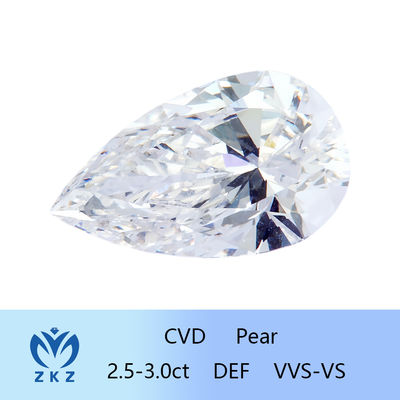 2.5ct-3ct صناعي كما نمت CVD مختبر نمت الماس فضفاض بير قطع الماس