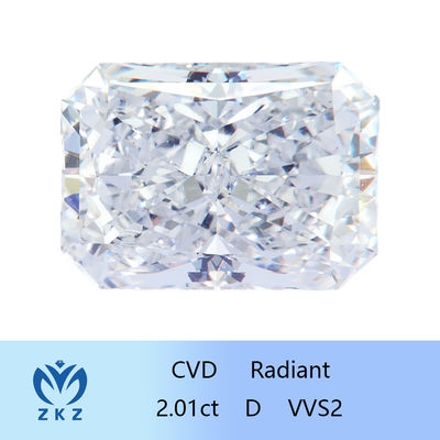 قطعة مشعة 2ct كما نمت مختبر CVD النمو الماس الأبيض مع شهادة IGI