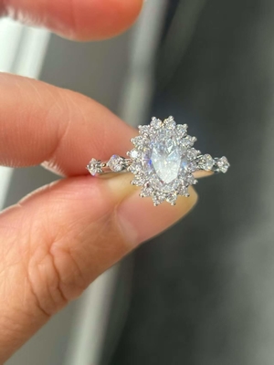 1.168ct جميلة بيضاء بيضاء المختبر الكبار خاتم الماس DEF VVS PT950 EX